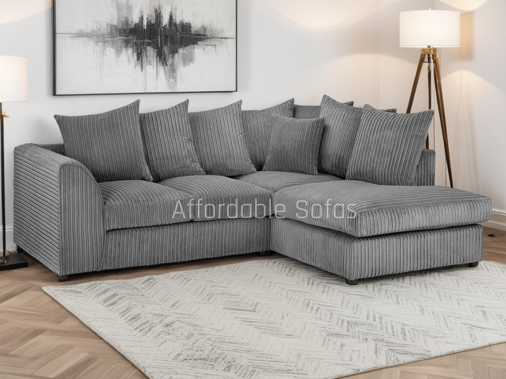 Harley Jumbo Sofa Grey Right Hand Facing Corner